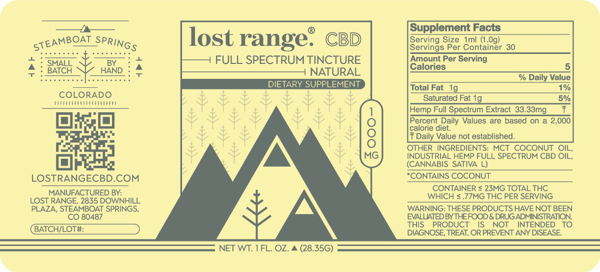 Full Spectrum CBD Tincture (1000mg) – lost range.®