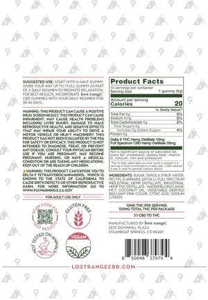 CBD + Delta-9 THC Gummies (33mg CBD + 10mg D9 THC per Gummy