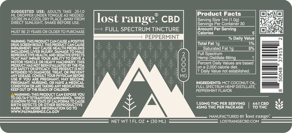 Full Spectrum CBD Tincture (2000mg) – lost range.®